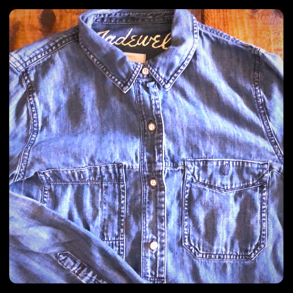 Denim Button Down Blouse- Madewell - image 1